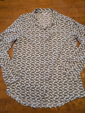 Splendid zebra party print long sleeve button down